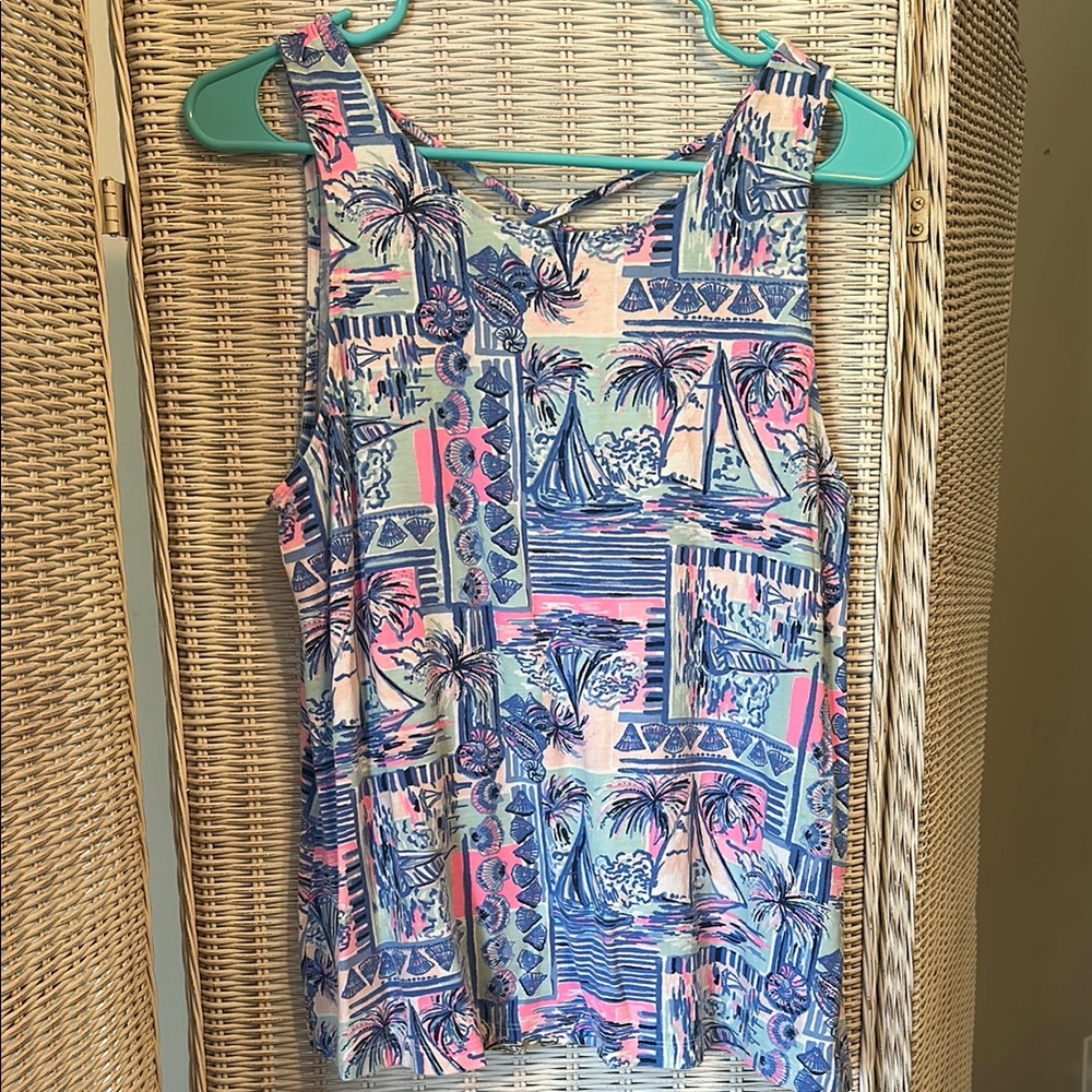 Lilly Pulitzer Tropical Print Sleeveless Top